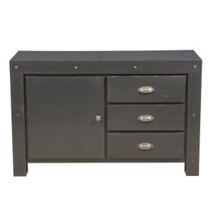 Pulaski Industrial Style Three Drawer Accent Storage Chest in Distressed Black - All