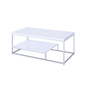 Steve Silver Lucia Cocktail Table in White Chrome - All