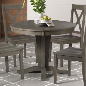 A-america Huron Pedestal Dining Table w/Leaf in Distressed Grey - All