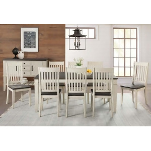 A-america Huron 10 Piece Leg Dining Room Set w/Slat Chairs in Cocoa-Chalk - All