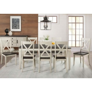 A-america Huron 9 Piece Leg Dining Room Set in Cocoa-Chalk - All