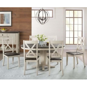 A-america Huron 7 Piece Pedestal Dining Room Set in Cocoa-Chalk - All