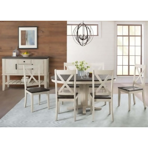 A-america Huron 8 Piece Pedestal Dining Room Set in Cocoa-Chalk - All