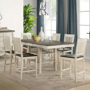 A-america Huron 7 Piece Gather Height Table Set w/Slat Barstools in Cocoa-Chalk - All