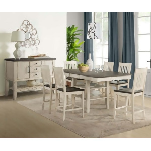 A-america Huron 8 Piece Gather Height Table Set w/Slat Barstools in Cocoa-Chalk - All