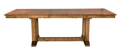 A-America Bennett Trestle Dining Table w/Self-Storing Leaf in Smoky Quartz 