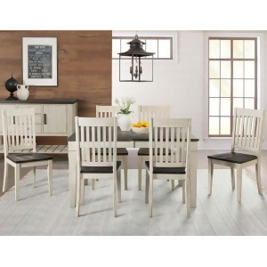 A-america Huron 7 Piece Leg Dining Room Set w/Slat Chairs in Cocoa-Chalk - All