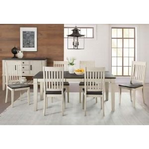 A-america Huron 8 Piece Leg Dining Room Set w/Slat Chairs in Cocoa-Chalk - All