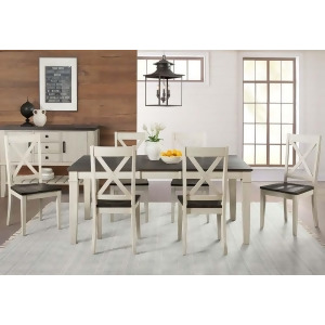 A-america Huron 7 Piece Leg Dining Room Set in Cocoa-Chalk - All