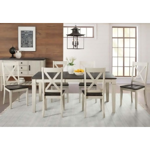 A-america Huron 7 Piece Leg Dining Room Set in Cocoa-Chalk - All