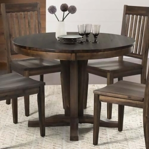 A-america Huron Pedestal Dining Table w/Leaf in Weathered Russet - All