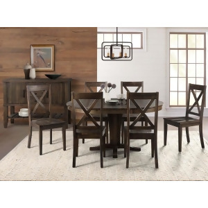 A-america Huron 8 Piece Pedestal Dining Room Set in Weathered Russet - All