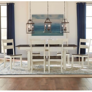 A-america Mariposa 7 Piece Trestle Dining Room Set in Cocoa-Chalk - All