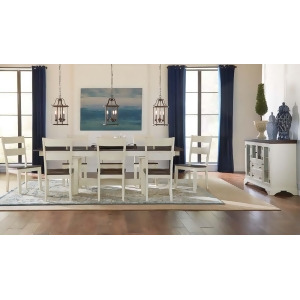 A-america Mariposa 10 Piece Trestle Dining Room Set in Cocoa-Chalk - All
