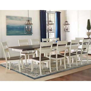A-america Mariposa 11 Piece Trestle Dining Room Set in Cocoa-Chalk - All