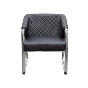 Diamond Sofa Retro Accent Chair w/Diamond Tufted Quilt Chrome Frame Black - All