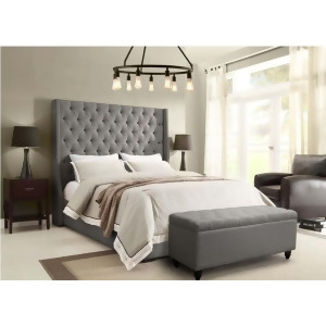 Diamond Sofa Park Avenue 2 Piece Tufted Bedroom Set in Grey Linen - All