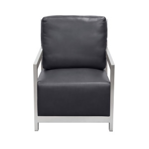 Diamond Sofa Zen Accent Chair w/ Stainless Steel Frame Black - All