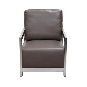 Diamond Sofa Zen Accent Chair w/ Stainless Steel Frame Elephant Grey - All
