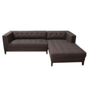 Diamond Sofa Manhattan 2 Piece Rf Sectional in Brown Fabric w/Wood Leg Trim - All