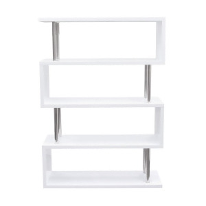 Diamond Sofa X-Series Large Shelving Unit in White Lacquer w/Metal Supports - All