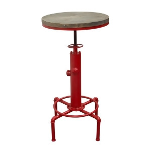 Diamond Sofa Brooklyn Adjustable Height Bistro Table w/Weathered Grey Top Red - All