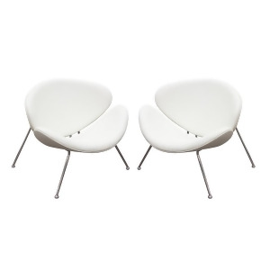 Diamond Sofa Roxy White Accent Chair w/Chrome Frame Set of 2 - All