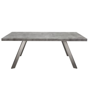Diamond Sofa Carrera Dining Table in Faux Concrete w/Brushed Stainless Steel Leg - All