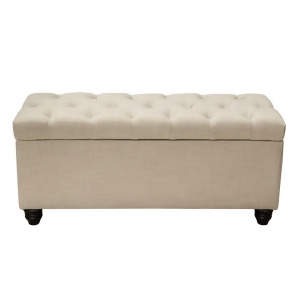 Diamond Sofa Chesterfield Tufted Lift-Top Storage Trunk Sand Linen - All