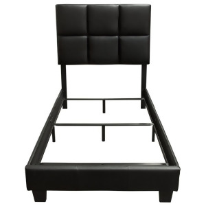 Diamond Sofa Biscuit Black Leatherette Bed Complete Bed in a Box - All