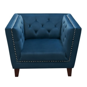 Diamond Sofa Grand Tufted Back Chair w/Nail Head Accent in Blue Velvet - All