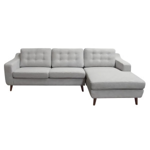 Diamond Sofa Jordana 2 Piece Rf Sectional w/Tufted Back Cushions in Light Grey F - All