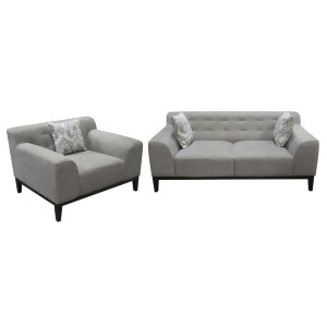 Diamond Sofa Marquee 2 Piece Tufted Back Sofa Chair Set in Moonstone Fabric w/ - All