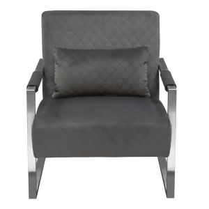 Diamond Sofa Studio Accent Chair in Dusk Grey Diamond Tuft Velvet Fabric w/Brush - All