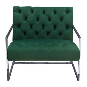 Diamond Sofa Luxe Accent Chair in Emerald Green Tufted Velvet Fabric w/Polished - All