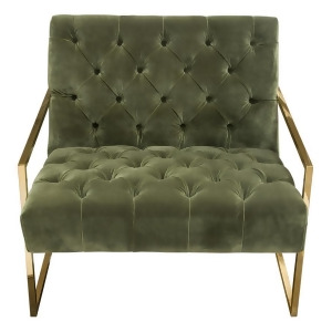 Diamond Sofa Luxe Accent Chair in Olive Green Tufted Velvet Fabric w/Polished Go - All