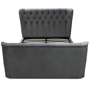 Diamond Sofa Allure Upholstered Bed in Royal Grey Tufted Velvet w/ Nailhead Acce - All