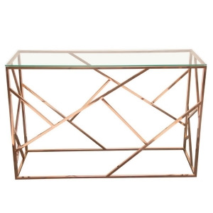 Diamond Sofa Nest Rectangular Console Table w/Clear Tempered Glass Top Polishe - All