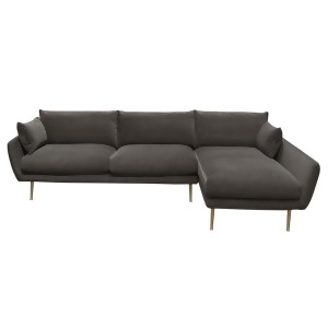 Diamond Sofa Vantage 2 Piece Rf Sectional in Iron Grey Fabric w/ Gold Metal Legs - All