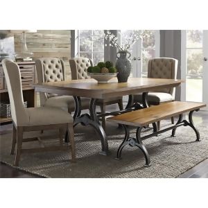 Liberty Furniture Arlington House 6 Piece Trestle Dining Table Set w/Upholstered - All