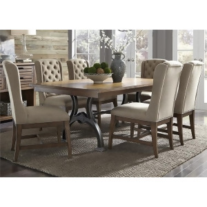 Liberty Furniture Arlington House 7 Piece Trestle Dining Table Set w/Upholstered - All