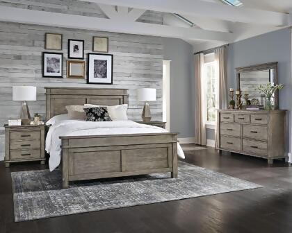A-America Glacier Point 4 Piece Panel Bedroom Set in Greystone 