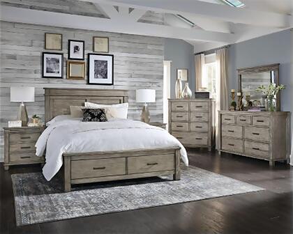 A-America Glacier Point 5 Piece Storage Bedroom Set in Greystone 