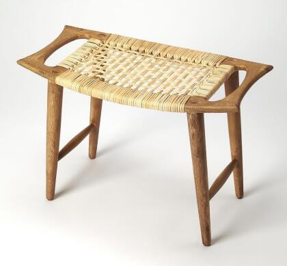 Butler Tristan Natural Wood & Rattan Stool 