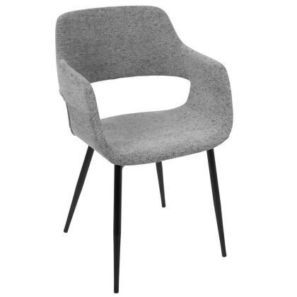Lumisource Margarite Mid-Century Modern Dining/Accent Chair in Black with Grey F 