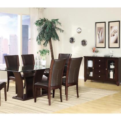 Homelegance Daisy 7 Piece Rectangular Dining Room Set in Espresso 