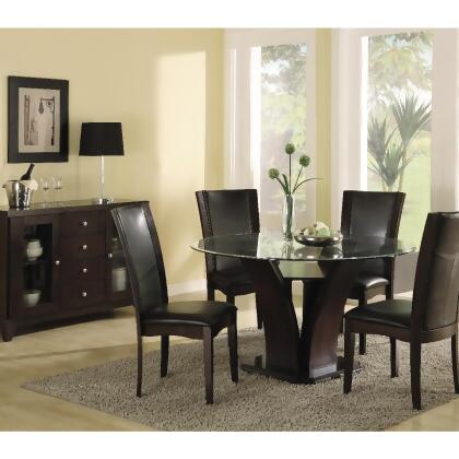 Homelegance Daisy 7 Piece Round Dining Room Set in Espresso 