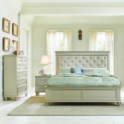 Homelegance Celandine 3 Piece Platform Bedroom Set w/Chest in Silver 