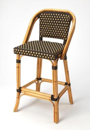 Butler Lila Dark Brown Rattan Bar Stool 