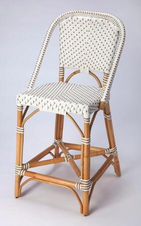 Butler Solstice White & Tan Rattan Counter Stool 